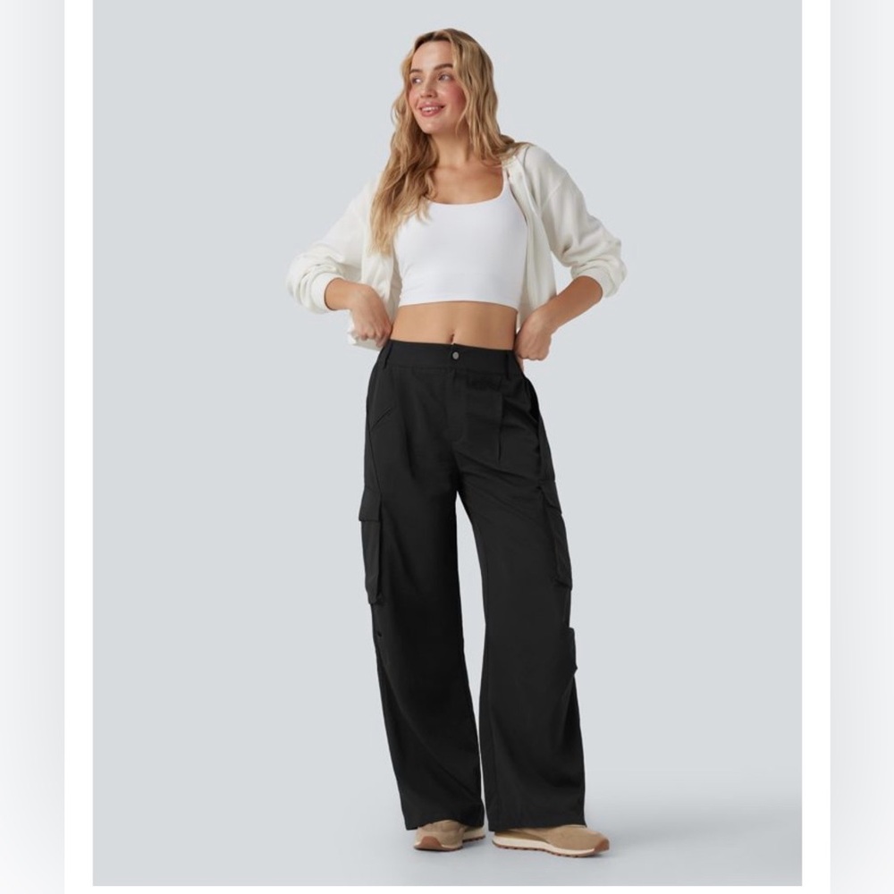 Halara Mid Rise Wide Leg Casual Cargo Pants NWT